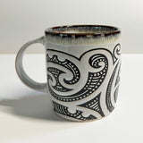 Cream NZ Maori Tattoo Stoneware Mug - ShopNZ