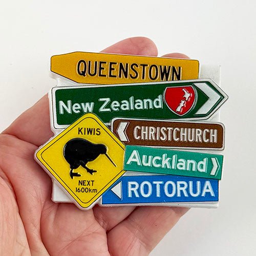 Cute Ceramic NZ Tourist Road Sign Fridge Magnet - ShopNZ