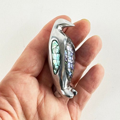 Cute Chrome and Paua Penguin Ornament - ShopNZ