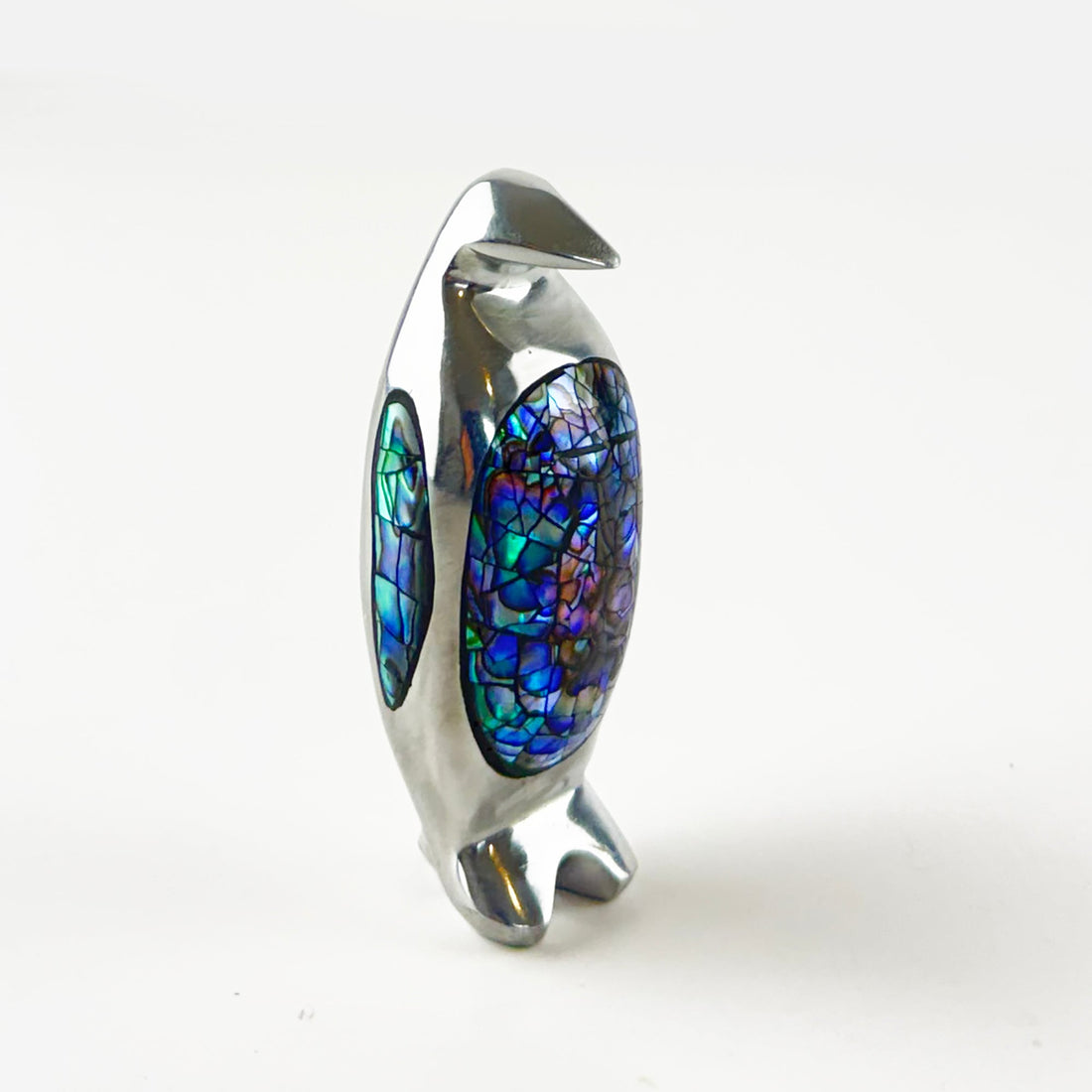 Cute Chrome and Paua Penguin Ornament - ShopNZ