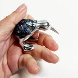 Cute Chrome and Paua Shell Kiwi Bird Ornament - ShopNZ