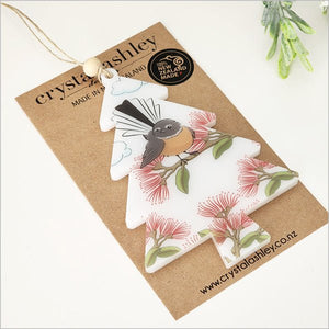 Cute NZ Fantail Bird Christmas Tree Ornament - ShopNZ