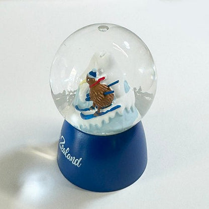 Cute NZ Kiwi Bird Skier Winter Snowglobe - ShopNZ