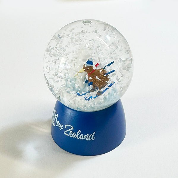 Cute NZ Kiwi Bird Skier Winter Snowglobe - ShopNZ