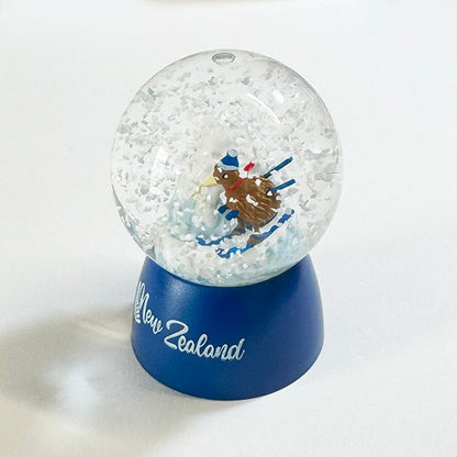 Cute NZ Kiwi Bird Skier Winter Snowglobe - ShopNZ