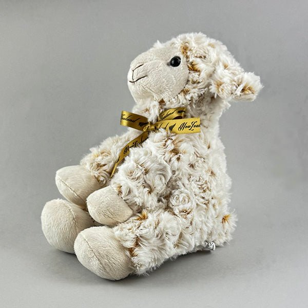 Cute NZ Souvenir Sitting Lamb Plush Toy with Curly Fur - ShopNZ