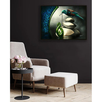 Dave Sotogi Tui Greenstone Twist Necklace Framed Print - ShopNZ
