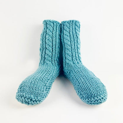 Duck Egg Blue Sheepskin and Merino Slipper Socks - ShopNZ