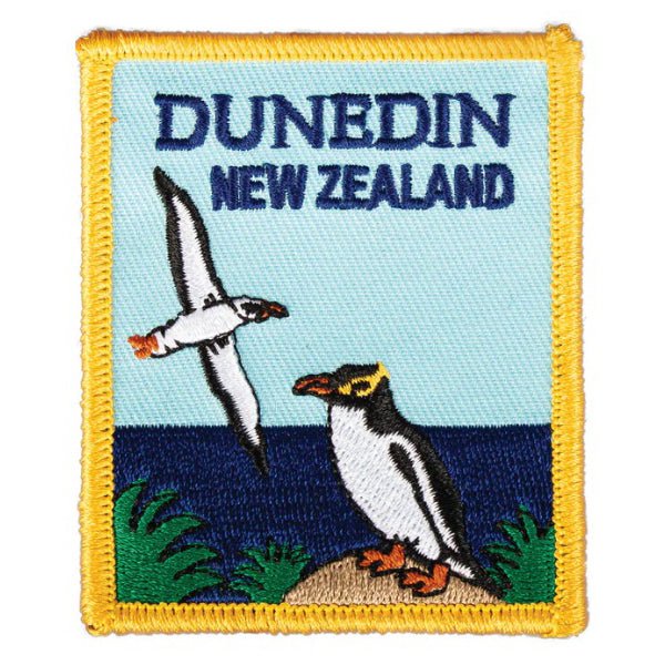 Dunedin NZ Albatross and Penguin Iron On Patch - ShopNZ