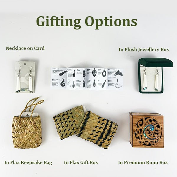 Elegant Bone and Paua Shell Drop Earrings - ShopNZ