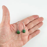 Elegant Sterling Silver Greenstone Drop Earrings - ShopNZ