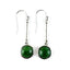 Elegant Sterling Silver Greenstone Drop Earrings