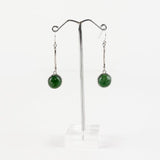 Elegant Sterling Silver Greenstone Drop Earrings - ShopNZ