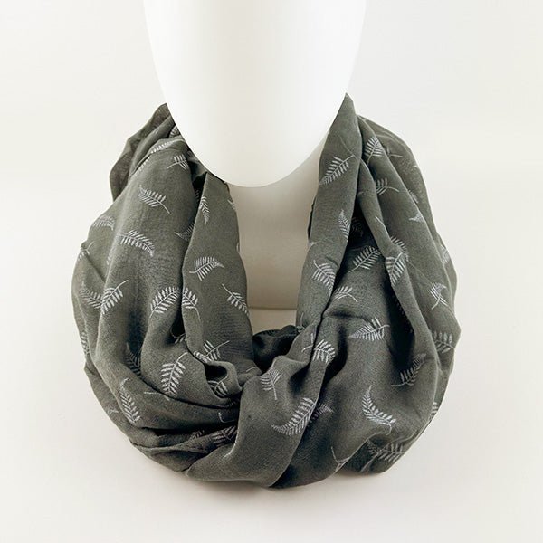 Fabulous Grey Infinity Scarf with NZ Silver Ferns - ShopNZ