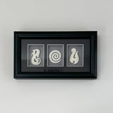 Framed Maori Bone Design Wall Art - Manaia Koru Matau - ShopNZ