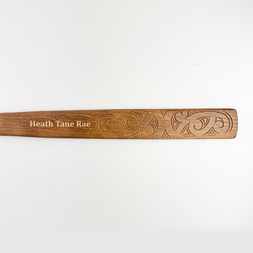 Full Size Maori Carved Taiaha on Stand - ShopNZ