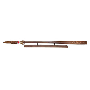 Full Size Maori Carved Taiaha on Stand - ShopNZ