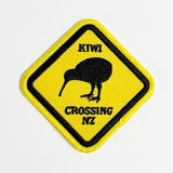 Fun Kiwi Crossing Road Sign Iron On Patch - ShopNZ
