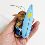 Fun NZ Brush Kiwi Bird Surfer Dude Christmas Ornament - ShopNZ