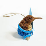 Fun NZ Brush Kiwi Bird Surfer Dude Christmas Ornament - ShopNZ