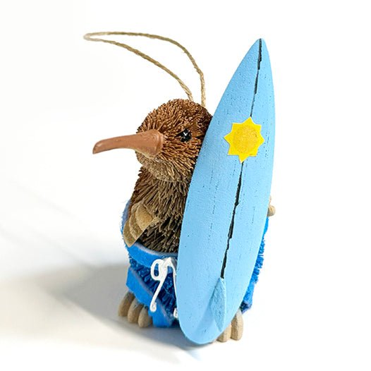 Fun NZ Brush Kiwi Bird Surfer Dude Christmas Ornament - ShopNZ