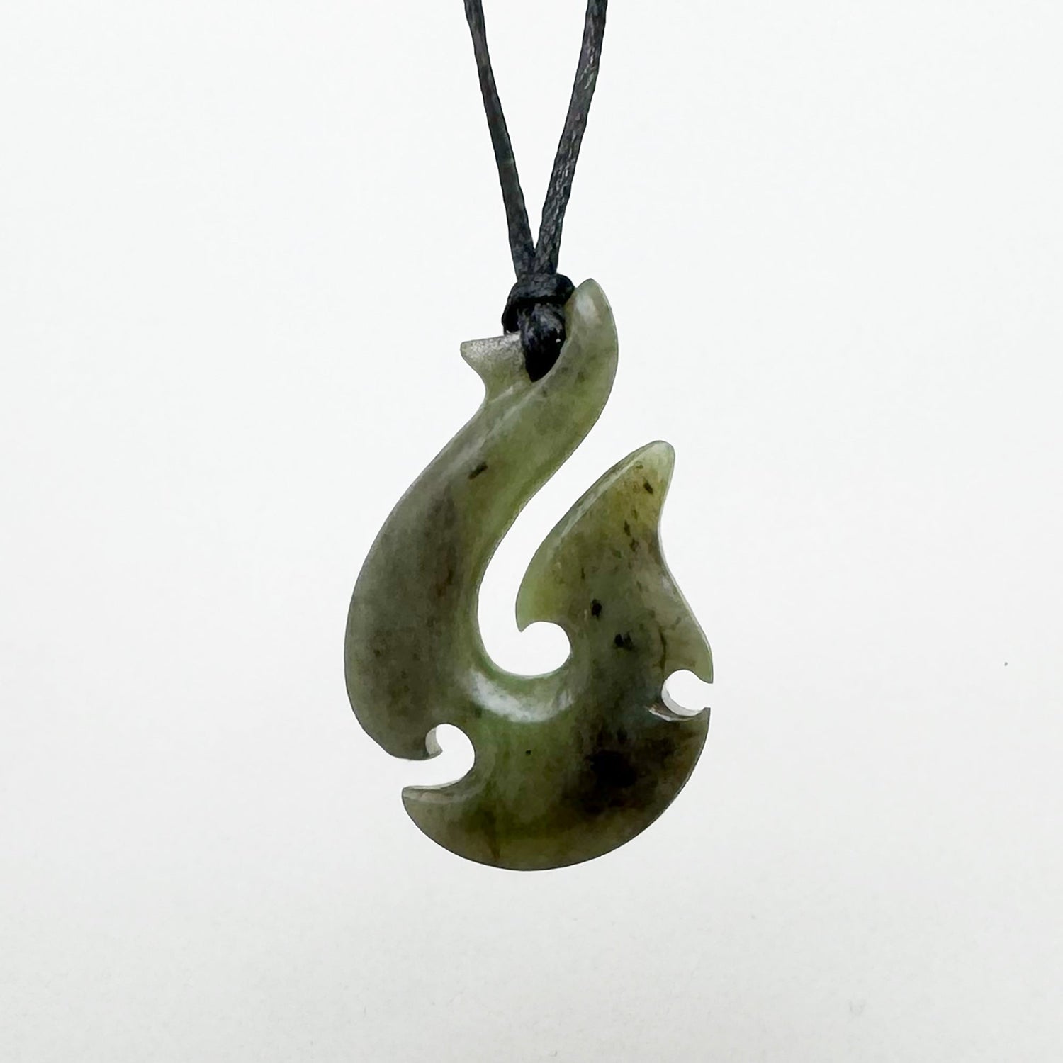 Genuine Ngai Tahu NZ Greenstone Fish Hook Necklace - ShopNZ