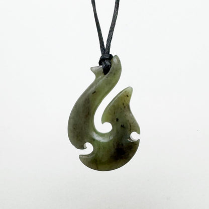 Genuine Ngai Tahu NZ Greenstone Fish Hook Necklace - ShopNZ