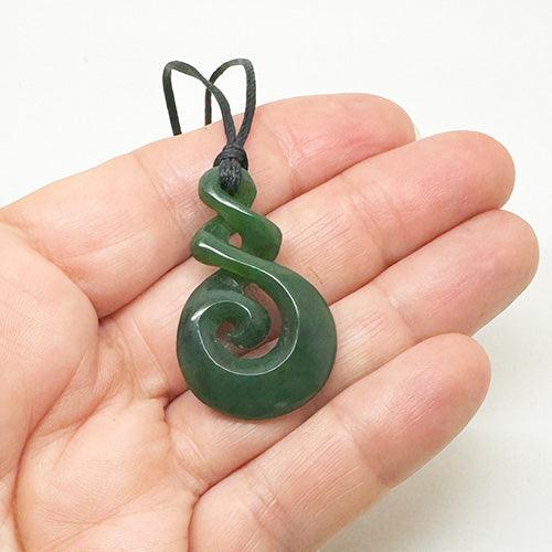 Genuine NZ Greenstone 4cm Twist Koru Necklace - ShopNZ