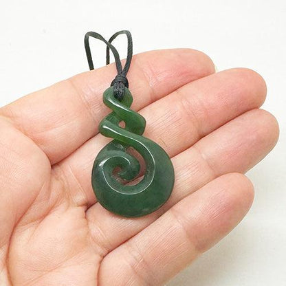 Genuine NZ Greenstone 4cm Twist Koru Necklace - ShopNZ