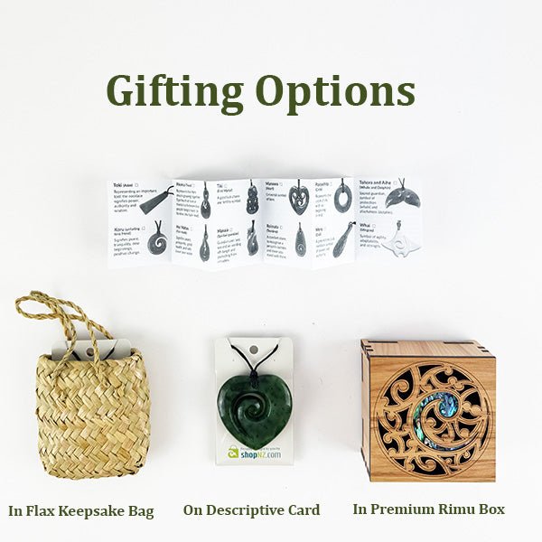 Genuine NZ Greenstone 5cm Heart Koru Necklace - ShopNZ