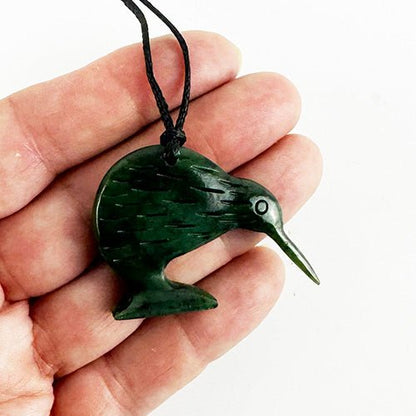 Genuine NZ Greenstone Kiwi Bird Necklace - ShopNZ
