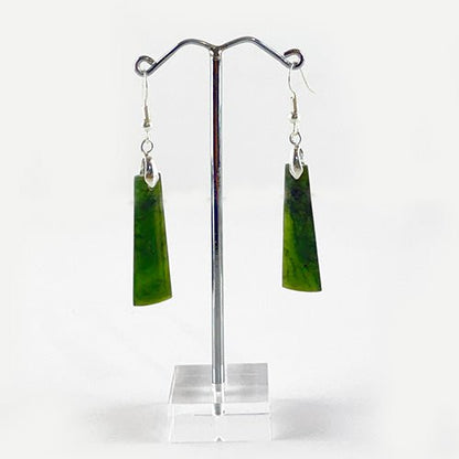 Genuine NZ Greenstone Māori Toki Earrings - ShopNZ
