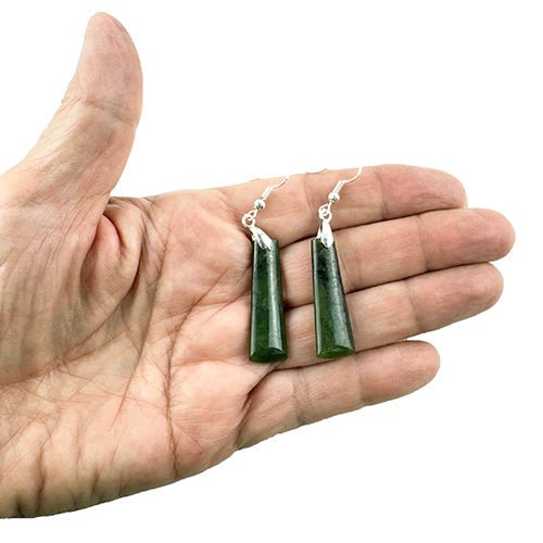 Genuine NZ Greenstone Māori Toki Earrings - ShopNZ