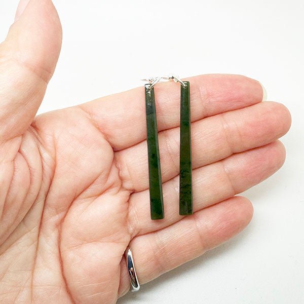 Genuine NZ Greenstone Matchstick Earrings - ShopNZ