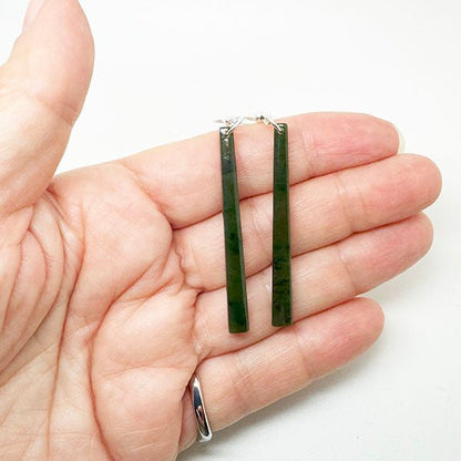 Genuine NZ Greenstone Matchstick Earrings - ShopNZ
