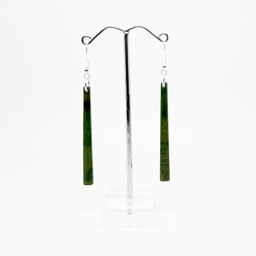 Genuine NZ Greenstone Matchstick Earrings - ShopNZ
