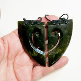 Genuine NZ Greenstone Split Heart Necklaces with Binding - ShopNZ