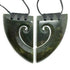 Genuine NZ Greenstone Split Heart Necklaces with Binding - ShopNZ