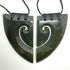 Genuine NZ Greenstone Split Heart Necklaces with Binding - ShopNZ