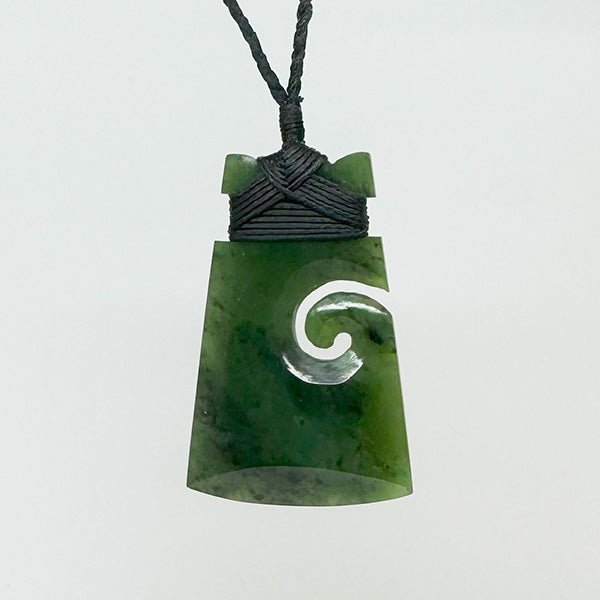 Genuine NZ Greenstone Toki Koru Necklace - ShopNZ