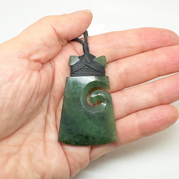 Genuine NZ Greenstone Toki Koru Necklace - ShopNZ