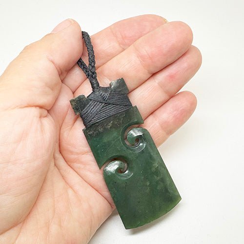Genuine NZ Greenstone Toki Necklace with Koru - ShopNZ