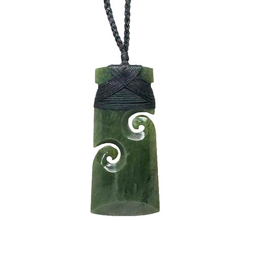 Genuine NZ Greenstone Toki Necklace with Koru - ShopNZ
