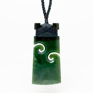 Genuine NZ Greenstone Toki Necklace with Koru - ShopNZ