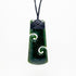 Genuine NZ Greenstone Toki Necklace with Two Cutout Koru - ShopNZ