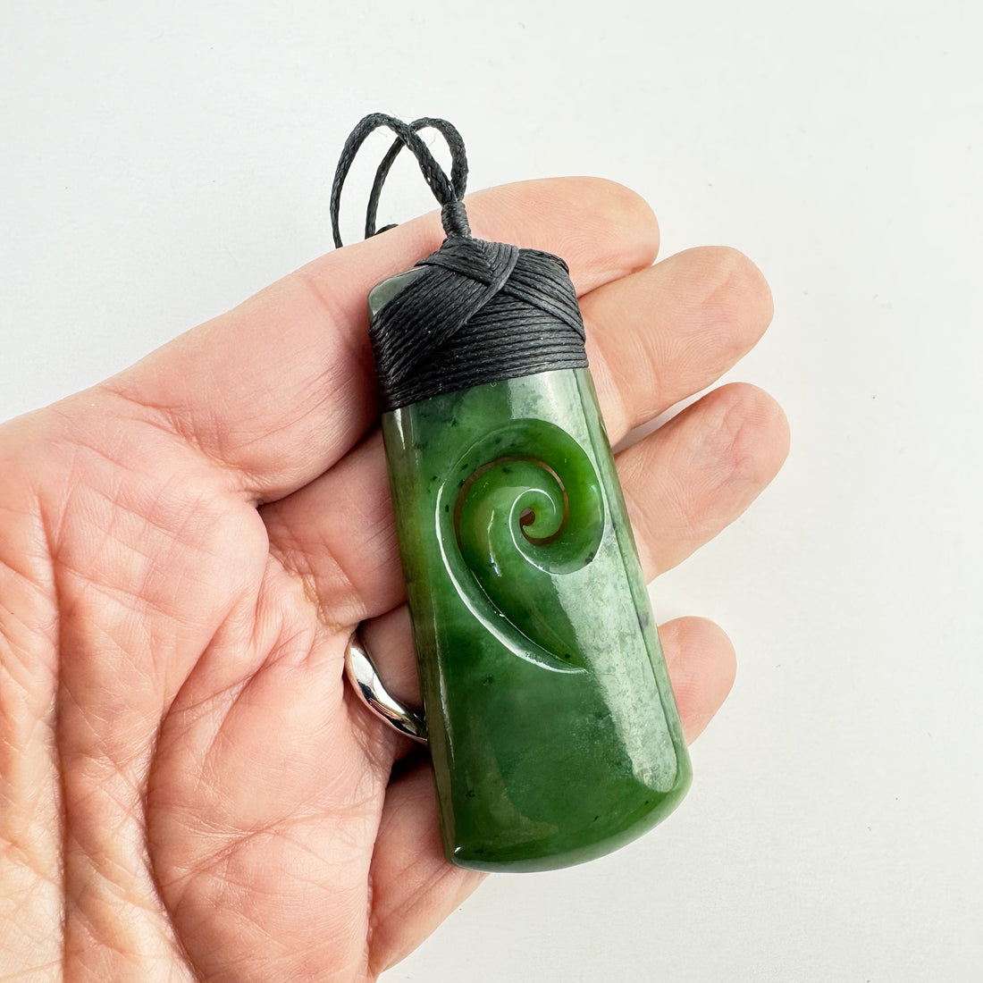 Genuine NZ Greenstone Toki with Inner Koru Necklace - ShopNZ