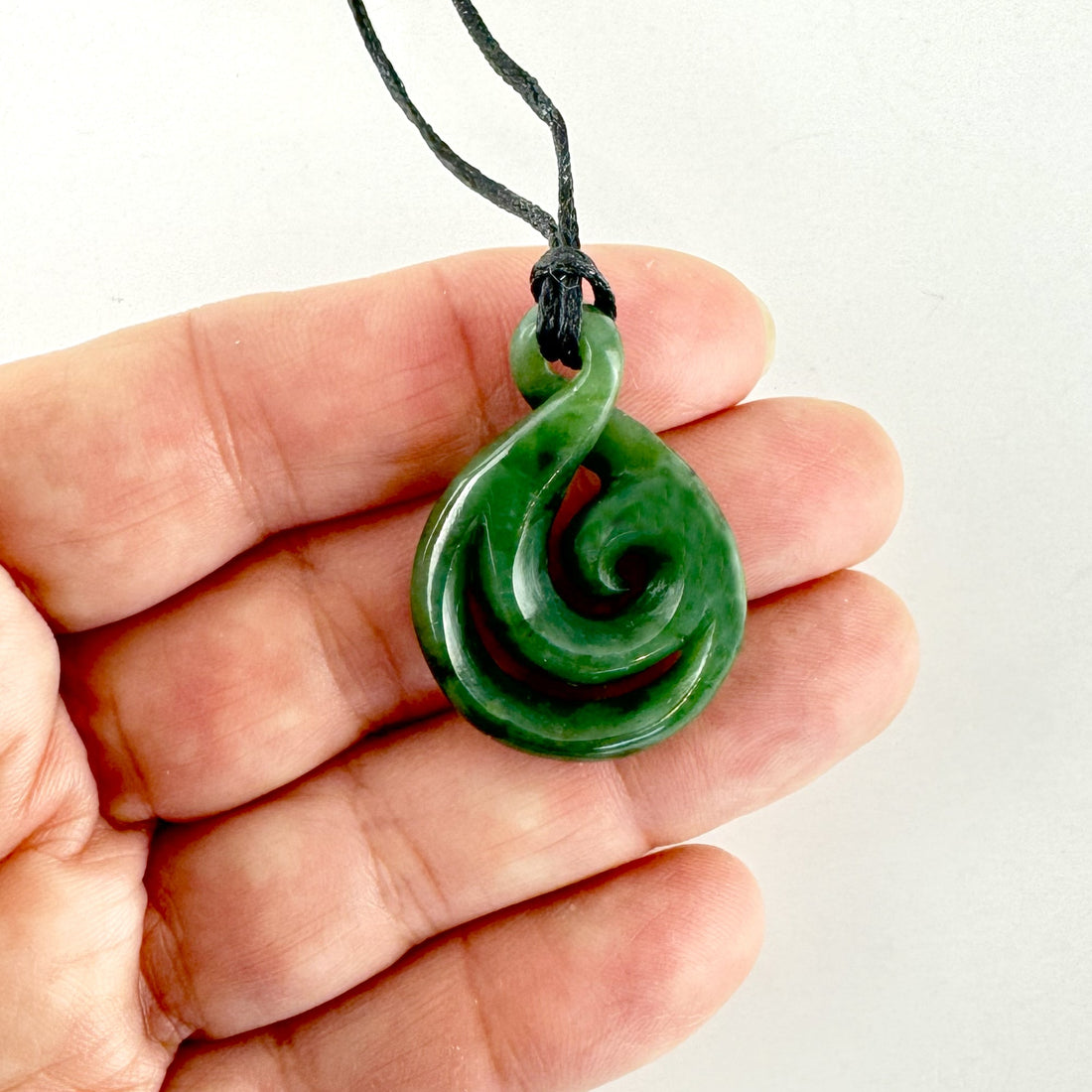 Genuine NZ Greenstone Twist Necklace with Koru – Maori Pounamu Pendant - ShopNZ