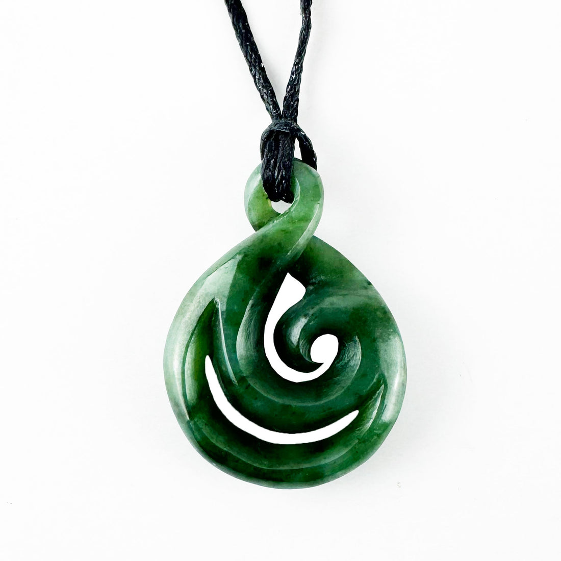 Genuine NZ Greenstone Twist Necklace with Koru – Maori Pounamu Pendant - ShopNZ