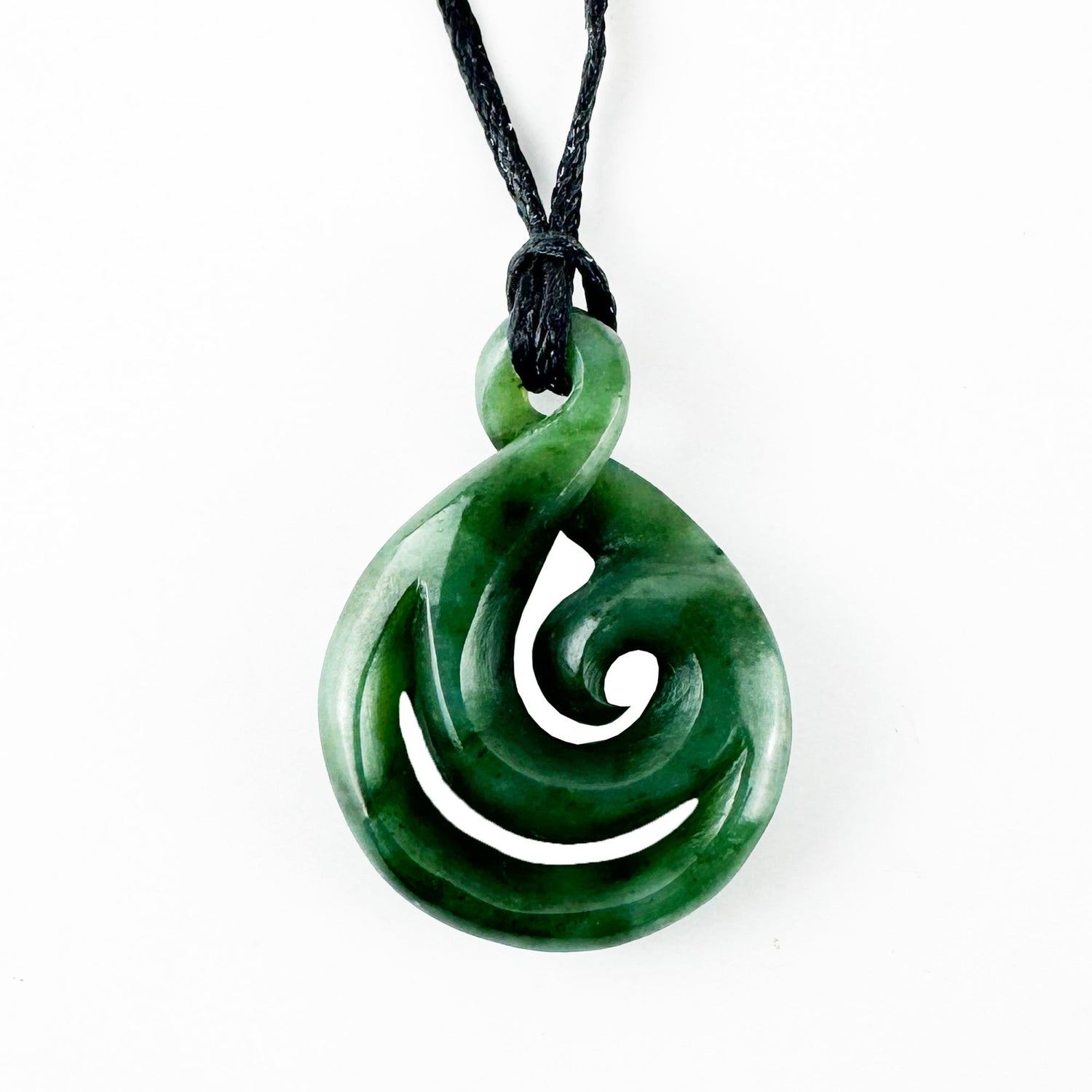 Genuine NZ Greenstone Twist Necklace with Koru – Maori Pounamu Pendant - ShopNZ