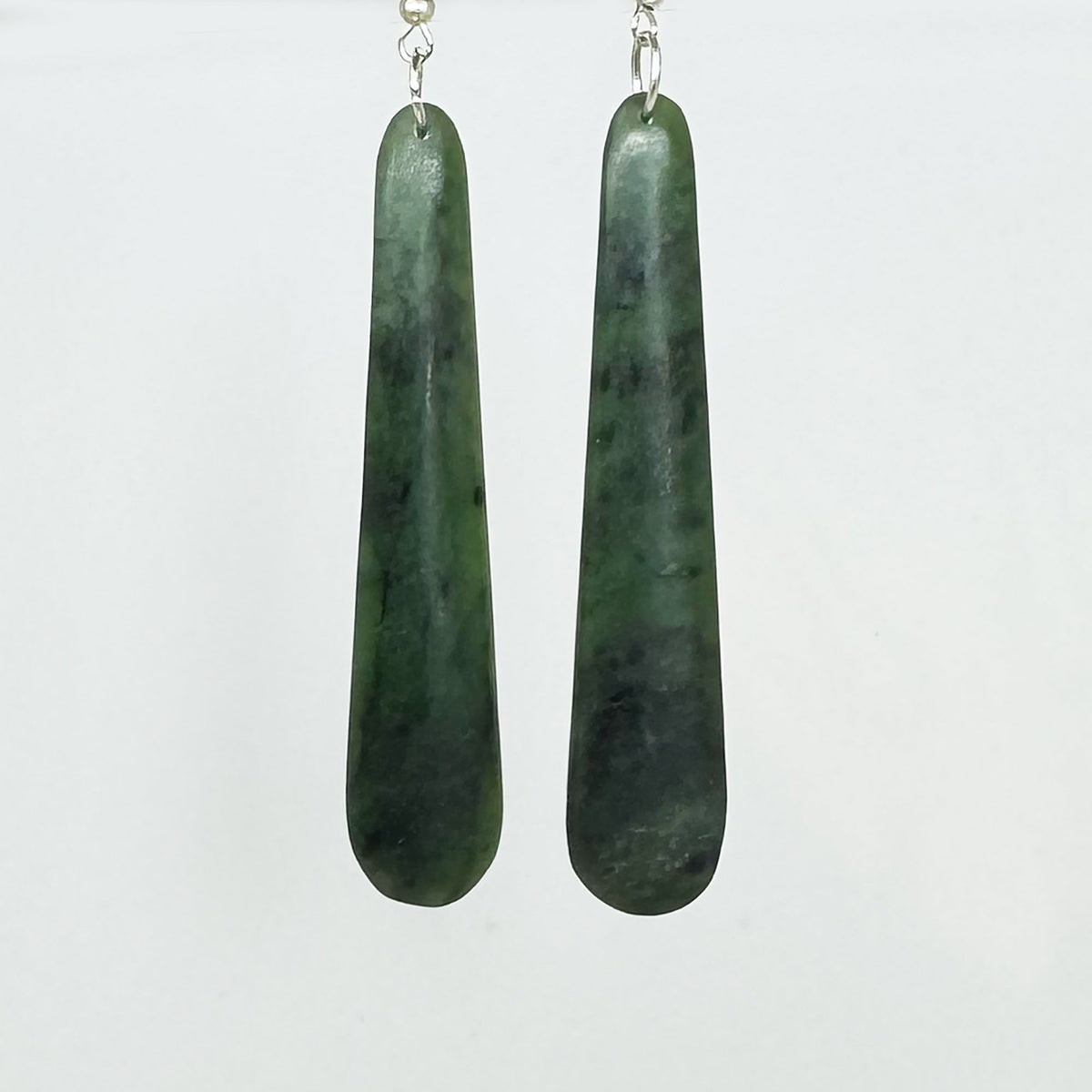 Genuine NZ Pounamu Greenstone 7cm Earrings - ShopNZ